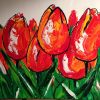 Schilderij Rode Tulpen 50 x 50 cm