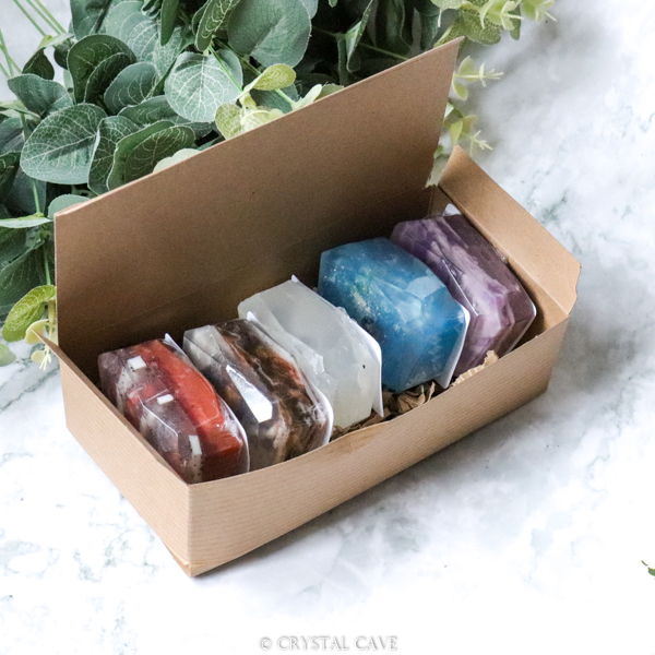 vijf elementen Edelsteen zeep cadeau verpakking -