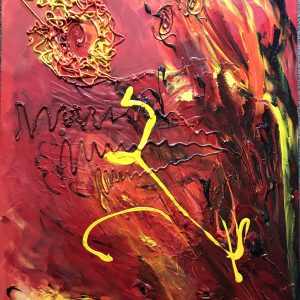 Fire abstract acrylschilderij 70 x 100 cm door Thea