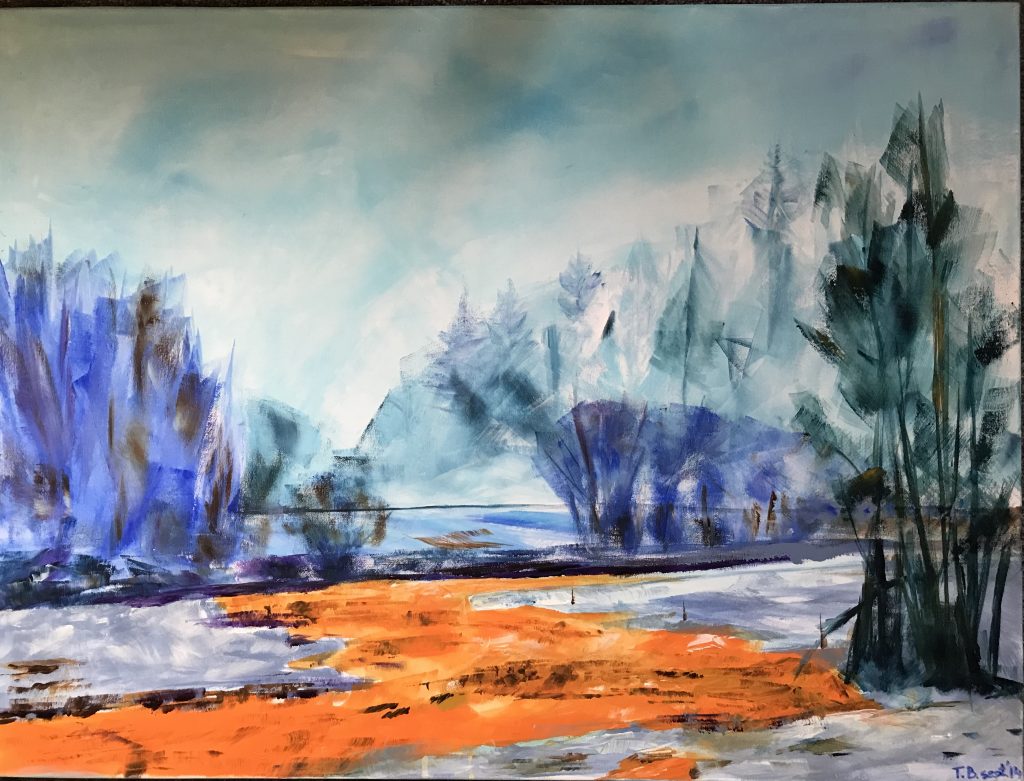 Blauw rivierlandschap