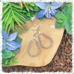 fensi jewelry boutique wirewrap earrings beige nude czech beads oorbellen sieraden fancy