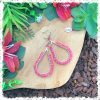 fensi jewelry boutique wirewrap earrings watermelon pink czech beads oorbellen sieraden fancy