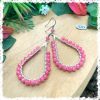 fensi jewelry boutique wirewrap earrings watermelon pink czech beads oorbellen sieraden fancy