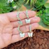 fensi jewelry boutique wirewrap earrings beige nude czech beads oorbellen sieraden fancy butterfly vlinder