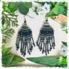 Shop statement fringe earrings @ Fensi jewelry boutique. Handmade by fenneke Smouter fancy sieraden oorbellen fashionista miyuki beads