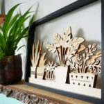 houten planten wanddeco