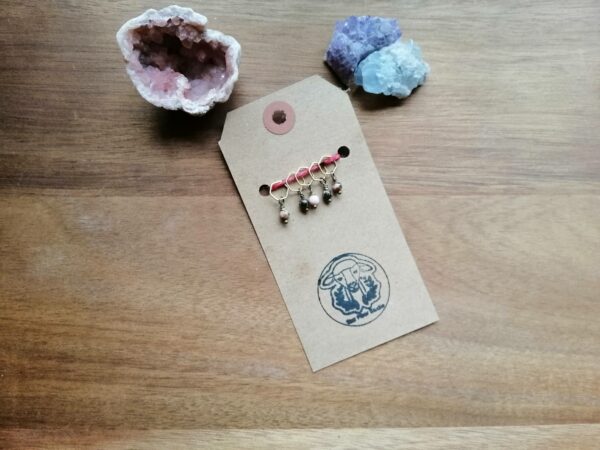 ♡ Rhodonite stekenmarkeerder set van 5 stuks tot 6 mm naalden ♡ - Afbeelding 2