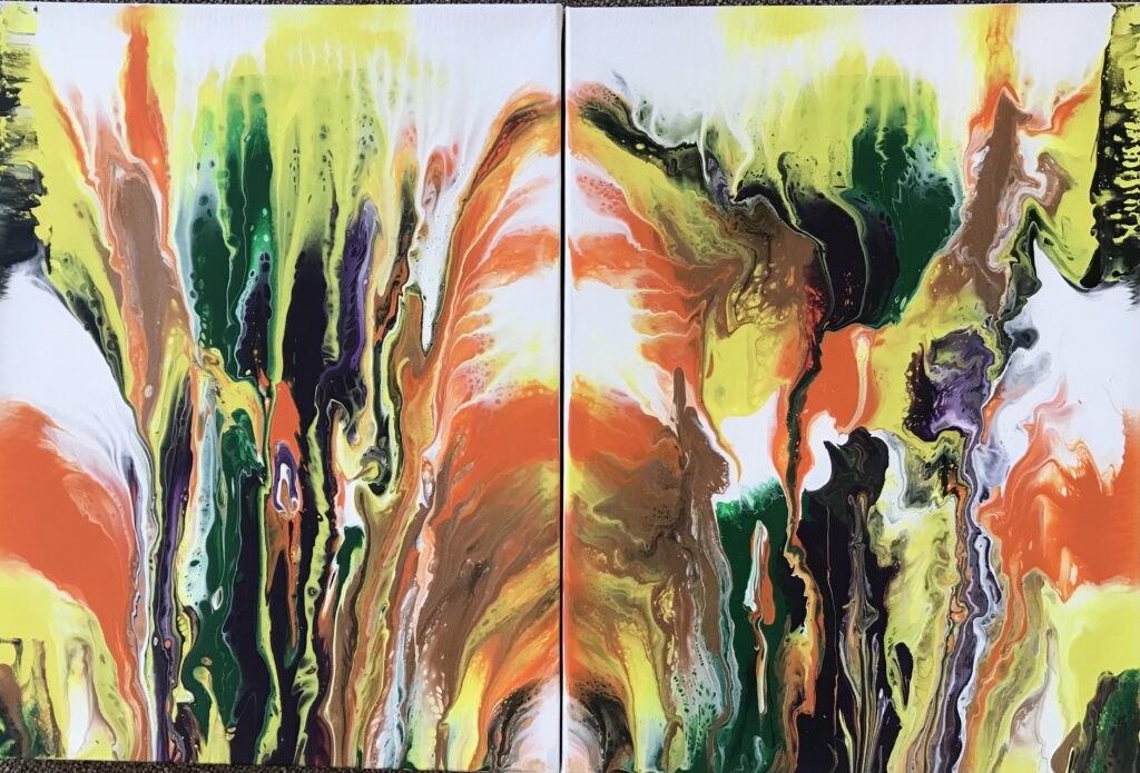 Tweeluik Groenlo acrylschilderijen 2x 30x 40 cm
