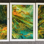 Combinatie pouring schilderij op tegel