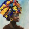 Zwarte vrouw acrylschilderij 30 x 30 cm