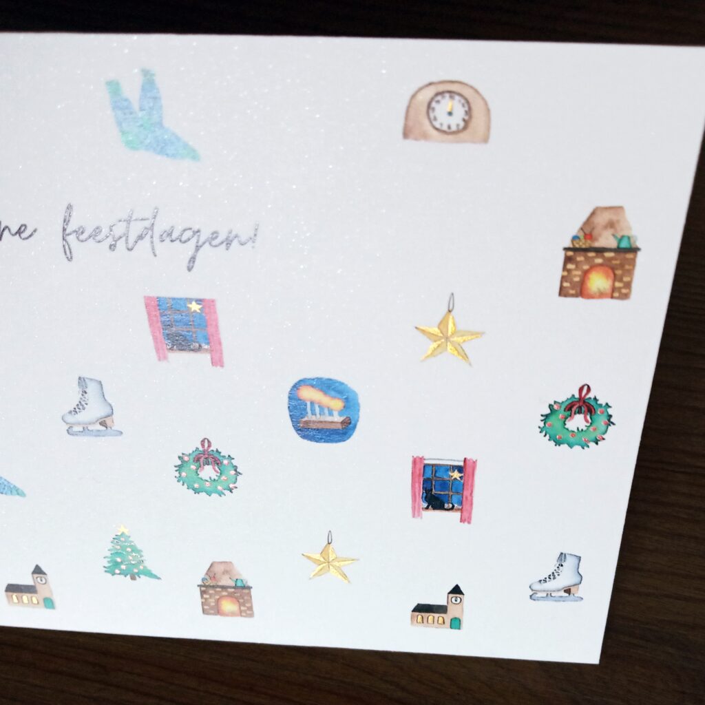 kerstkaart glitter