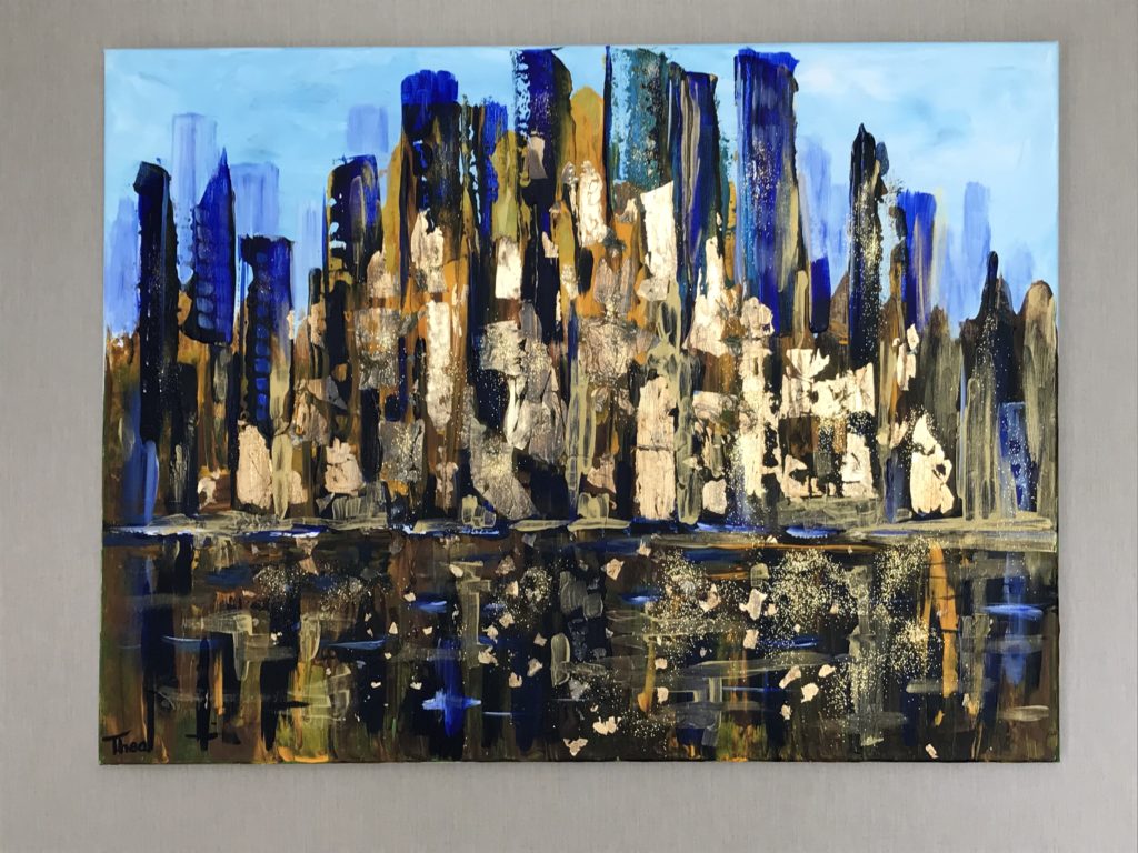 Golden city acrylschilderij 60 x 80 cm