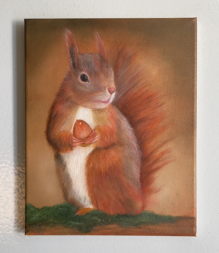 kunst schilderij eekhoorn
