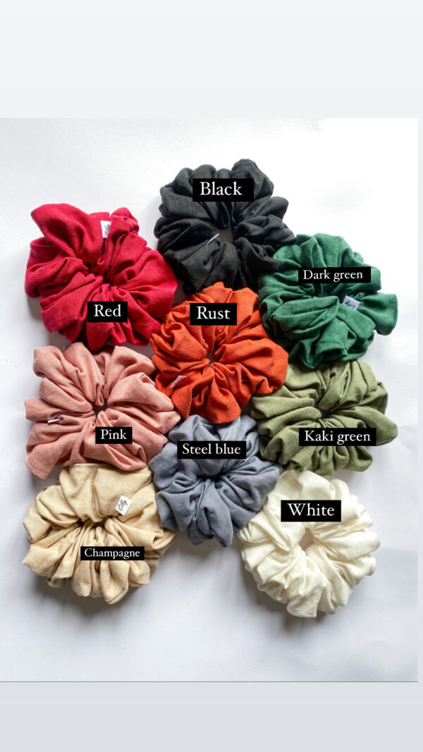XL Linnen scrunchie in 9 kleuren! - Afbeelding 3