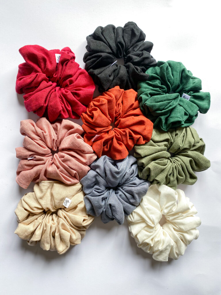 XL Linnen scrunchies