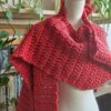 IRIS lange sjaal rood tweed met spikkels
