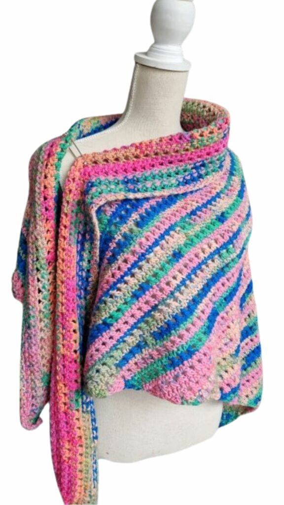 Xara omslagsjaal warme intense kleuren - ZETTElen Handwerk Atelier