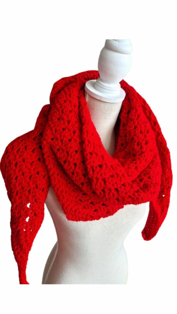 Immy omslagsjaal in diep rood - ZETTElen Handwerk Atelier