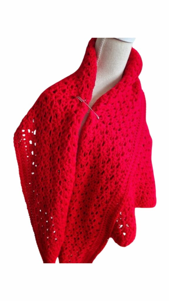 Immy omslagsjaal in diep rood - ZETTElen Handwerk Atelier