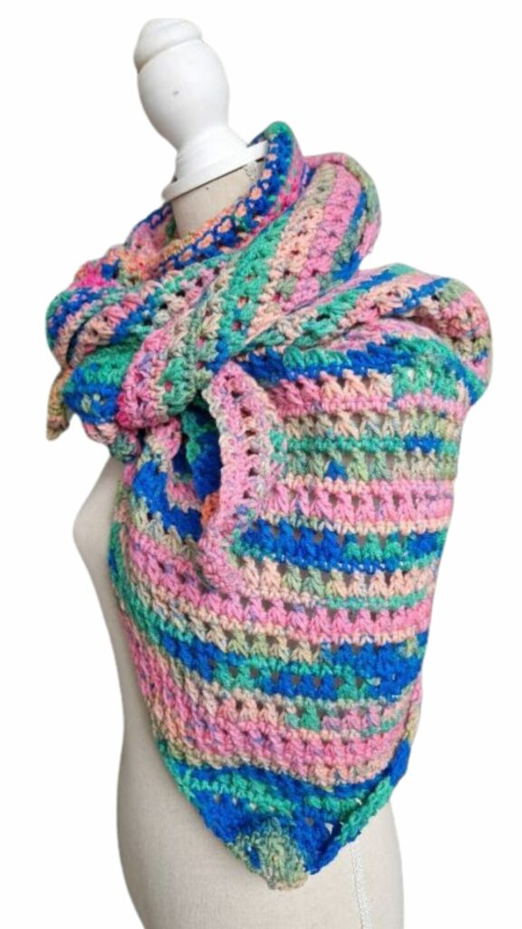 Xara omslagsjaal warme intense kleuren - ZETTElen Handwerk Atelier