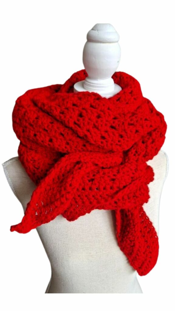 Immy omslagsjaal in diep rood - ZETTElen Handwerk Atelier