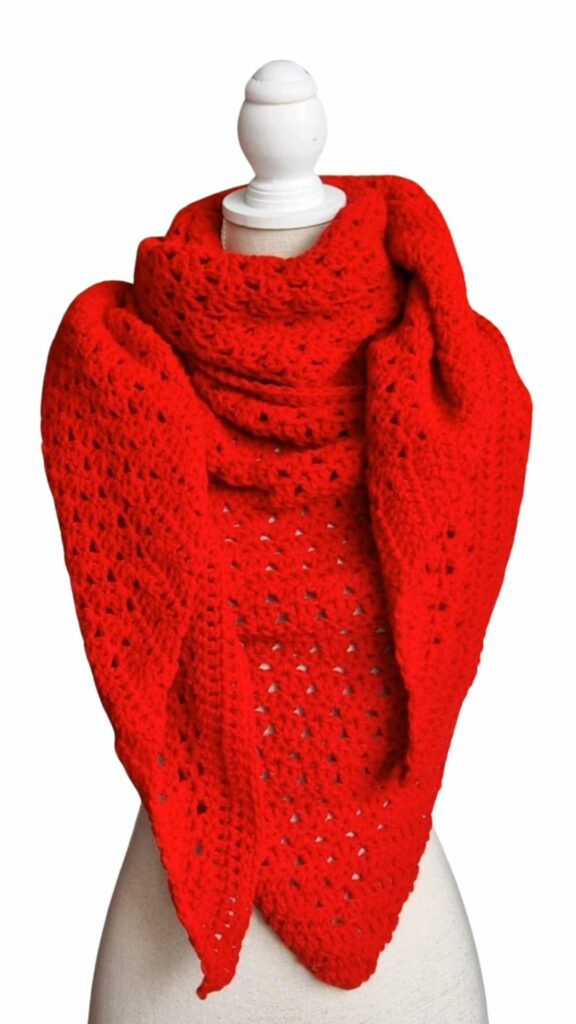 Immy omslagsjaal in diep rood - ZETTElen Handwerk Atelier