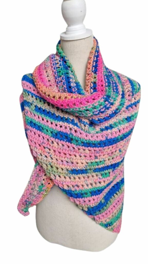 Xara omslagsjaal warme intense kleuren - ZETTElen Handwerk Atelier