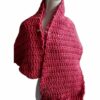 Iris lange sjaal in warm steen rood met gekleurde spikkel - ZETTELen Handwerk Atelier