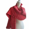 Iris lange sjaal in warm steen rood met gekleurde spikkel - ZETTELen Handwerk Atelier