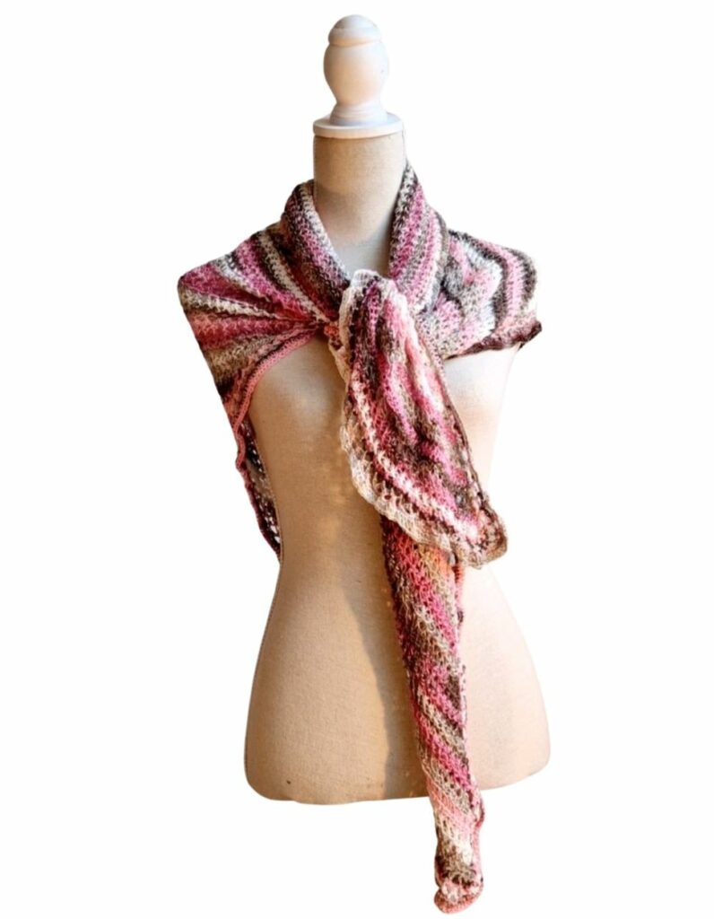 Omslagsjaal Amber in roze, beige, bruin en gebroken wit- ZETTElen Handwerk Atelier 15