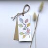 aquarel cadeaulabel, bloemenkaartje