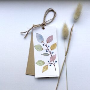 aquarel cadeaulabel, bloemenkaartje