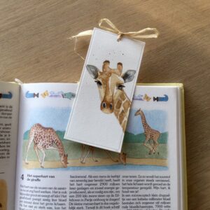 aquarel boekenlegger Giraffe