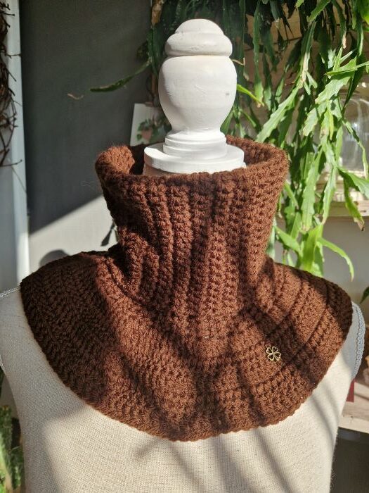 Nekwarmer Colsjaal LEVIE in mosgroen - Zettelen Handwerk Atelier