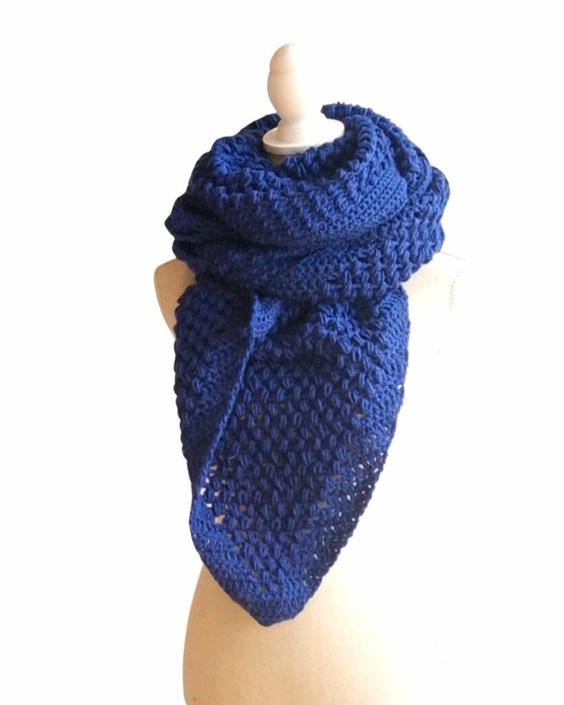 Omslagsjaal Sarah - saffierblauw - ZETTElen Handwerk Atelier
