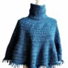 Poncho Pauline - Petrolblauw - ZETTElen Handwerk Atelier