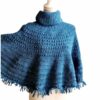 Poncho Pauline - Petrolblauw - ZETTElen Handwerk Atelier