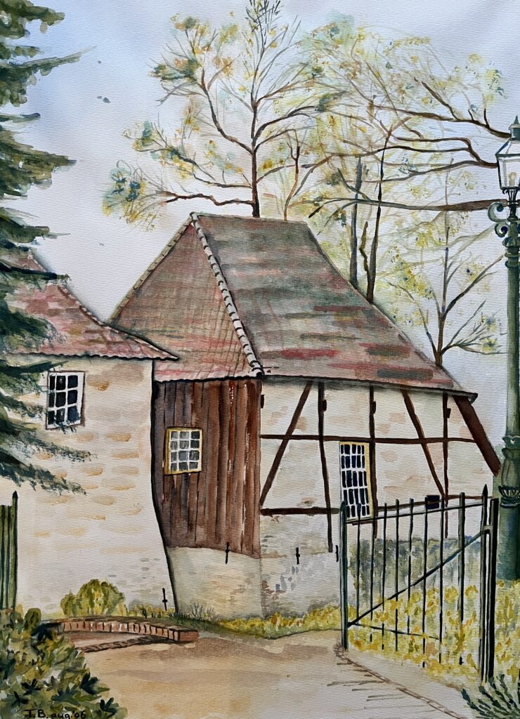 Watermolen bij Ruurlo aquarelschilderij