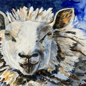 Schaap acrylschilderij