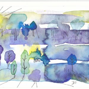 KLEURvanWATER-aquarelkaart VIOLET FANTASIE