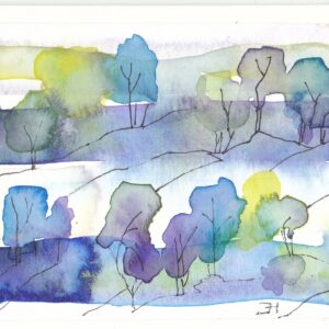 KLEURvanWATER-aquarelkaart VIOLET FANTASIE