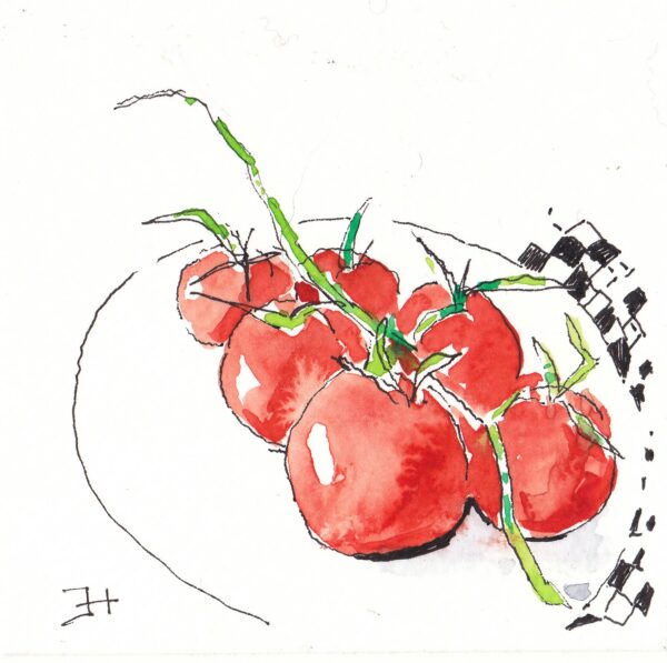 KLEURvanWATER-aquarelkaart TROTSE TOMATEN