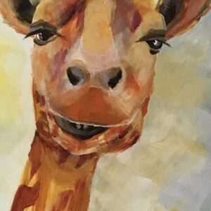 Giraffe acrylschilderij