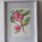 Acrylverf schilderij van een bloem, zachte kleur