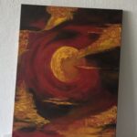 Je kan je fantasie op de loop laten gaan met dit schilderij aan de muur