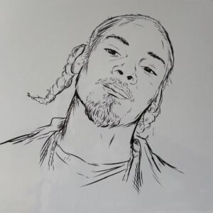 Potloodtekening van Snoop Dogg