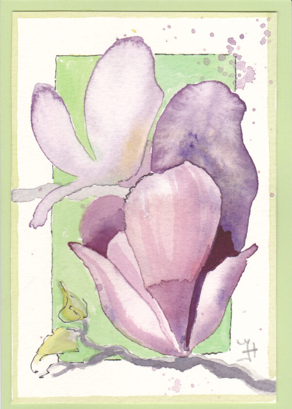 KLEURvanWATER-aquarelkaart MACHTIGE MAGNOLIA