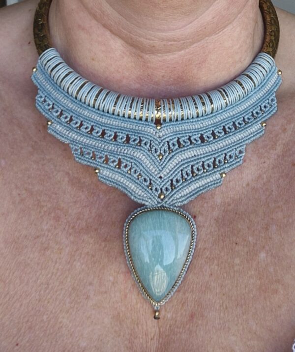 Carin's Macramé halsketting Amazoniet - Afbeelding 3