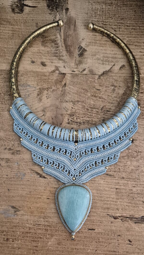 Carin's Macramé halsketting Amazoniet - Afbeelding 2