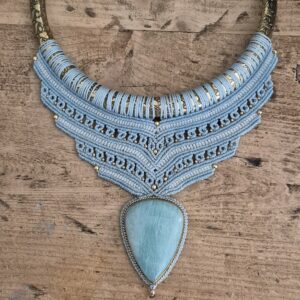 Carin's Macramé halsketting Amazoniet
